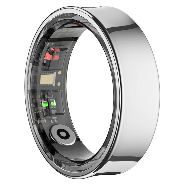 R09 Pedometer Smart Ring Heart Rate Blood Pressure Monitor Waterproof Bluetooth-compatible Finger Ring - Silver / Size 10