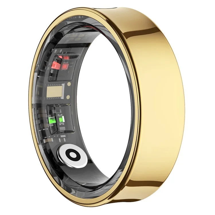 R09 Pedometer Smart Ring Heart Rate Blood Pressure Monitor Waterproof Bluetooth-compatible Finger Ring - Gold / Size 10