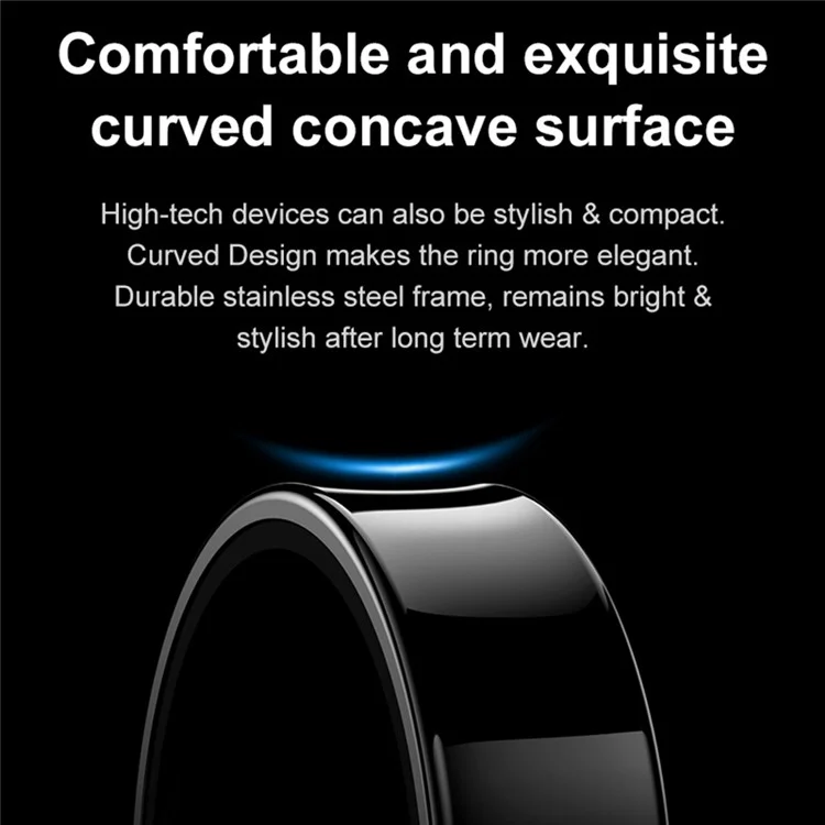R09 Pedometer Smart Ring Heart Rate Blood Pressure Monitor Waterproof Bluetooth-compatible Finger Ring - Gold / Size 10