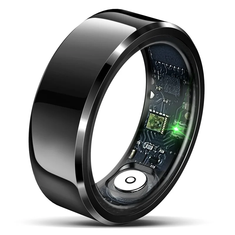 R6 Smart Ring Sleep Tracking Heart Rate Blood Oxygen Monitor Waterproof Bluetooth-compatible Finger Ring - Black / Size 10