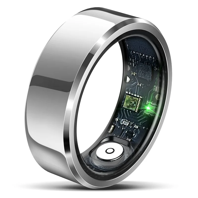 R6 Smart Ring Sleep Tracking Heart Rate Blood Oxygen Monitor Waterproof Bluetooth-compatible Finger Ring - Silver / Size 9
