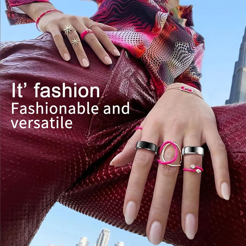 R6 Smart Ring Sleep Tracking Heart Rate Blood Oxygen Monitor Waterproof Bluetooth-compatible Finger Ring - Silver / Size 9