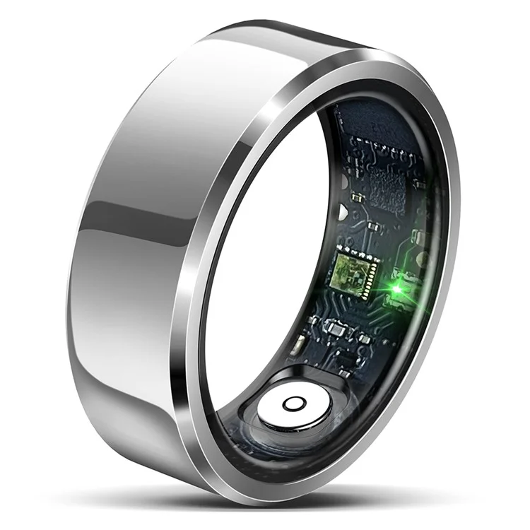 R6 Smart Ring Sleep Tracking Heart Rate Blood Oxygen Monitor Waterproof Bluetooth-compatible Finger Ring - Silver / Size 10