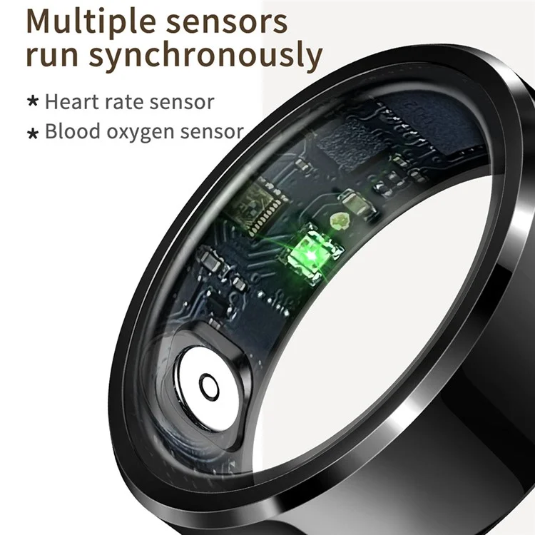 R6 Smart Ring Sleep Tracking Heart Rate Blood Oxygen Monitor Waterproof Bluetooth-compatible Finger Ring - Silver / Size 10