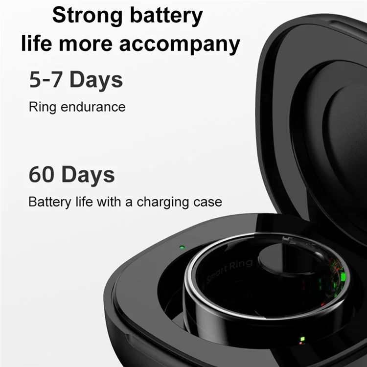 R08 Smart Ring 5 ATM Waterproof Heart Rate Blood Pressure Body Temperature Monitor Finger Ring - Gold / Size 10