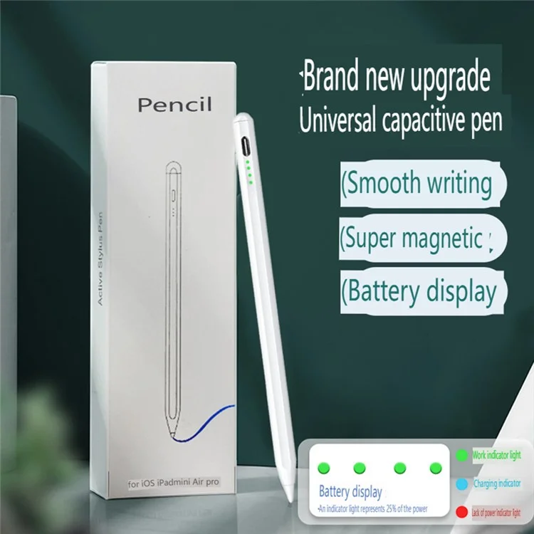 314 Capacitive Stylus Pen for iPad Palm Rejection Magnetic Attachment Tablet Drawing Pencil