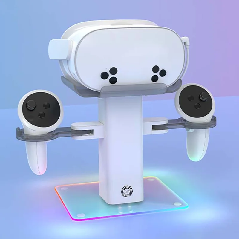 Aufbewahrungsständer für Meta Quest 3S / Quest 3 / Quest 2 VR-Headset Ladestation Controller Desktop-Organizer - Weiß