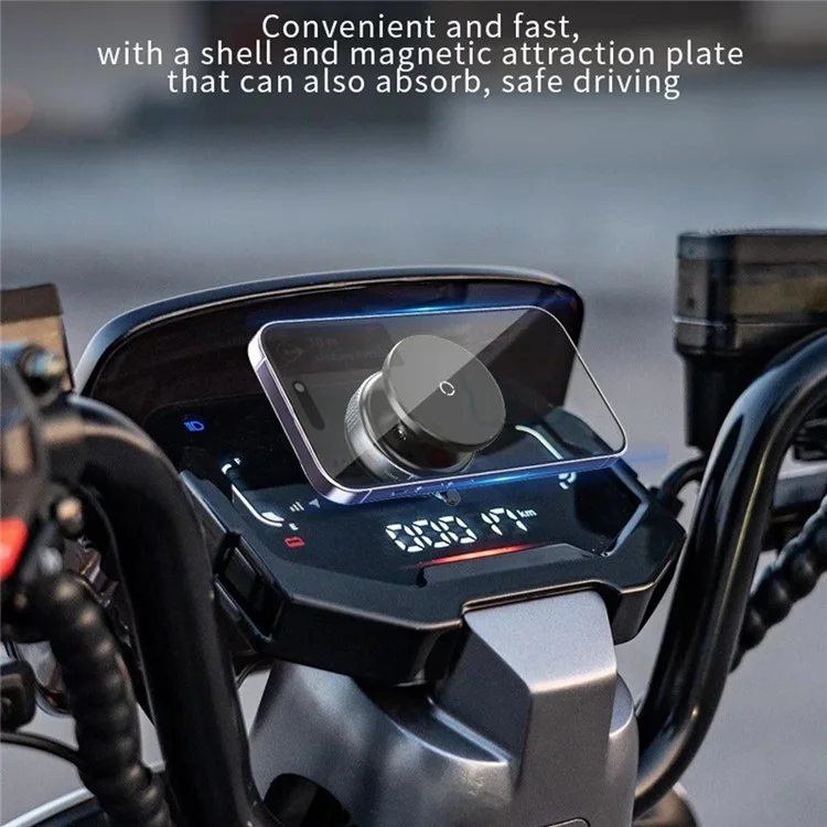 Vacuum Suction Magnetic Car Phone Holder Dashboard Windshield Suction Cup Phone Mount - Black