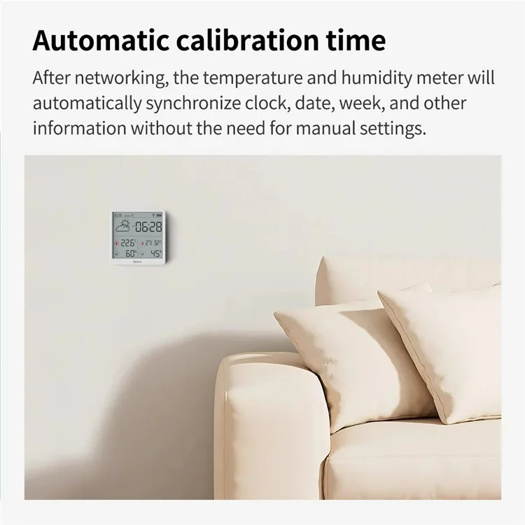 Capteur électronique de température et d'humidité XIAOMIYOUPIN DUKA TH3 WiFi Horloge intelligente Thermomètre hygromètre numérique