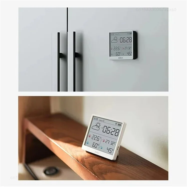 Capteur électronique de température et d'humidité XIAOMIYOUPIN DUKA TH3 WiFi Horloge intelligente Thermomètre hygromètre numérique