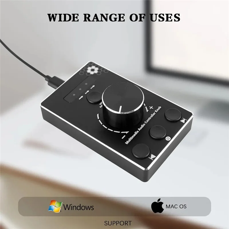 U8 Multimedia Volume Control Knob for Mac / Win 10 / 8 / 7 Aluminum Alloy Audio Adjuster with Mute Function