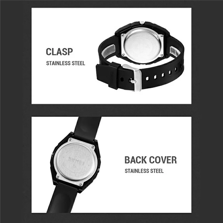 SKMEI 2282 Outdoor Sports Electronic Watch Waterproof Countdown Chronograph with EL Backlit - Apricot