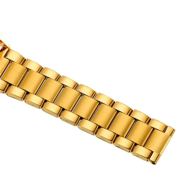 SKMEI 2302 Modische Elektronische Uhr mit Digitalanzeige, Stoppuhr, Wecker und Edelstahlband - Gold+Weiß