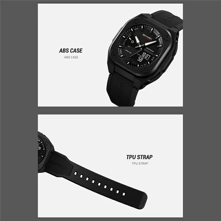SKMEI 2328 Reloj Electrónico Deportivo Cuadrado para Exteriores Multifunción Resistente al Agua 50M - Camuflaje
