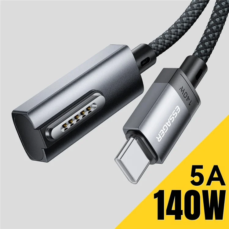 ESSAGER ES-X69 Cavo di ricarica magnetico da 2m per MacBook Pro / Air USB-C compatibile con Magsafe 3 140W Cavo di ricarica rapida