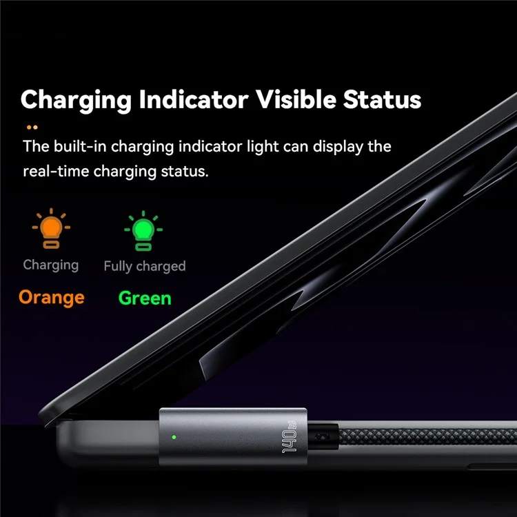 ESSAGER ES-X69 Cavo di ricarica magnetico da 2m per MacBook Pro / Air USB-C compatibile con Magsafe 3 140W Cavo di ricarica rapida