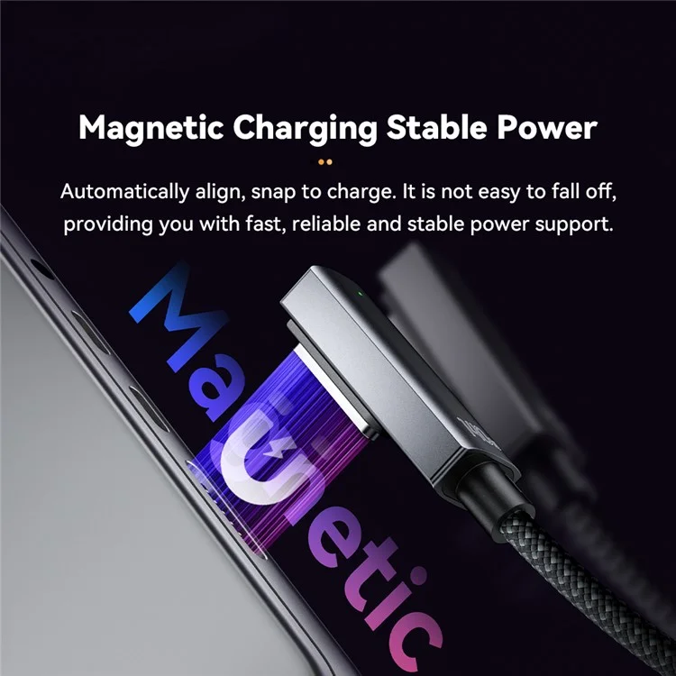 ESSAGER ES-X69 Cavo di ricarica magnetico da 2m per MacBook Pro / Air USB-C compatibile con Magsafe 3 140W Cavo di ricarica rapida