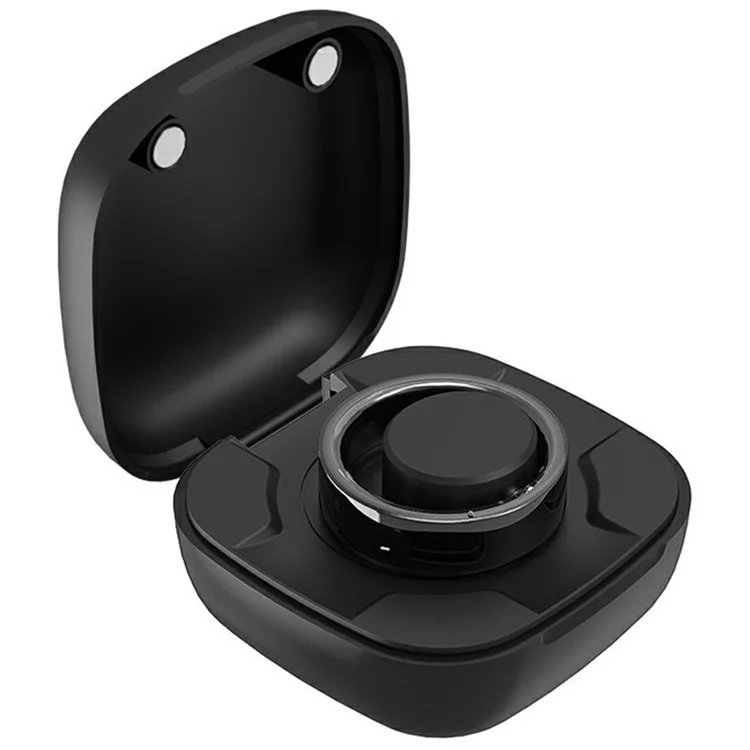 TK5 Smart Ring Health Tracker Waterproof Heart Rate Blood Oxygen Sleep Monitor with Charging Case - Black / Size 8