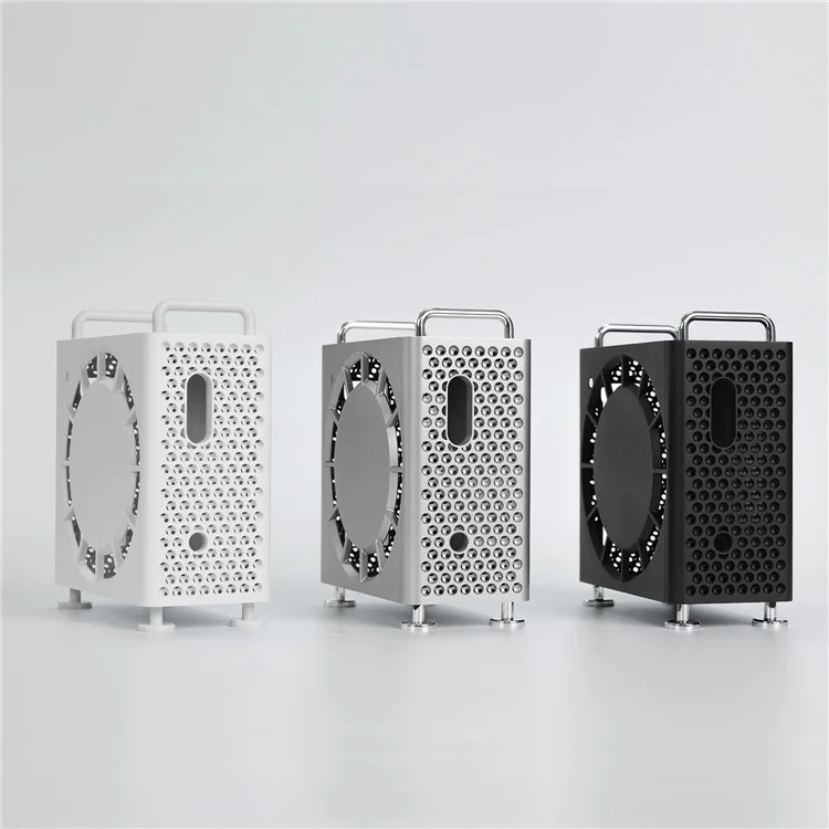 For Apple Mac Mini M4  /  M4 Pro Protective Case Anti Drop Cooling Shell with Cable Silicone Ties - Black