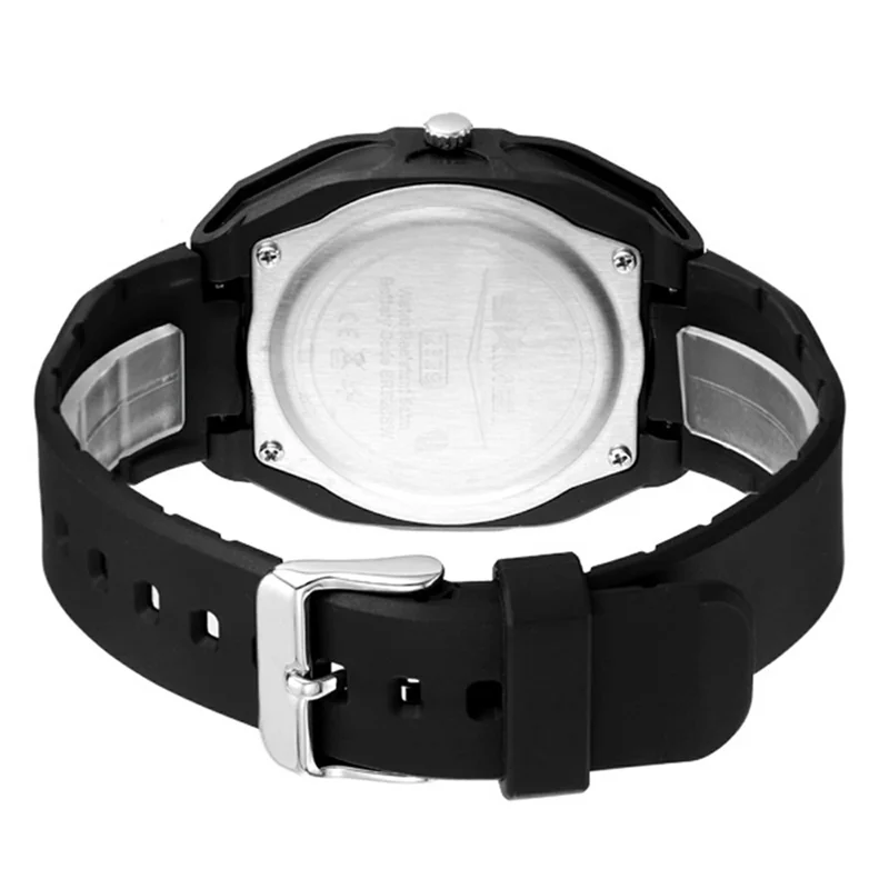 SKMEI 2329 Analog Display Quartz Watch with Silicone Strap 50M Waterproof Student Timepiece - White