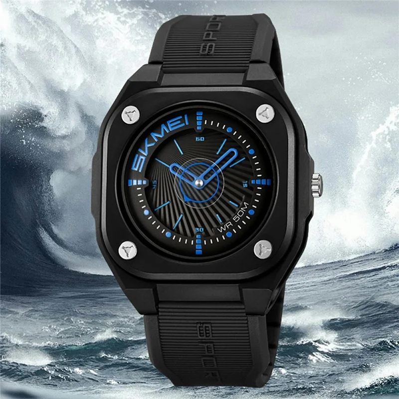 SKMEI 2329 Analog Display Quartz Watch with Silicone Strap 50M Waterproof Student Timepiece - Army Green
