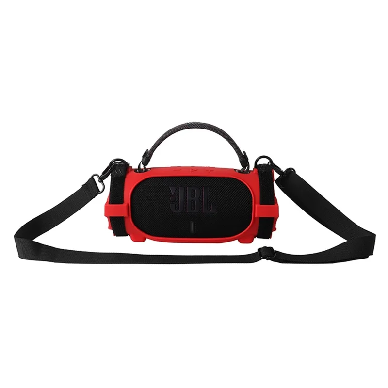 For JBL Charge 6 Silicone Case Shockproof Dustproof Anti Scratch Speaker Protective Cover with Straps - Orange