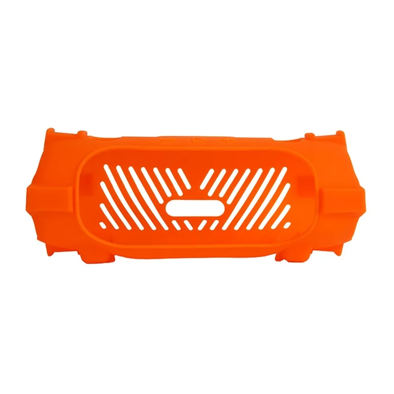 For JBL Charge 6 Silicone Case Shockproof Dustproof Anti Scratch Speaker Protective Cover with Straps - Orange