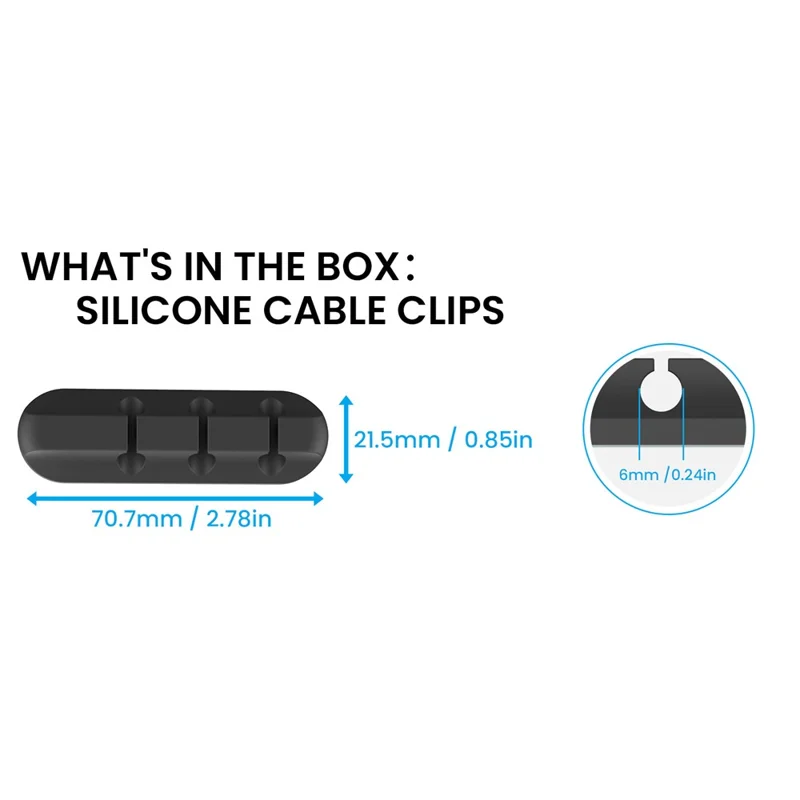 AHASTYLE WG144 Clip Adesivo in Silicone per Gestione Cavi con 3 Fori - Nero