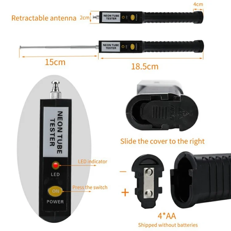 TS-990 LED Neon Light Tester Multifunctional Tube Detector for T4 T5 Lamps  /  Leakage Checker  /  Color Discriminator