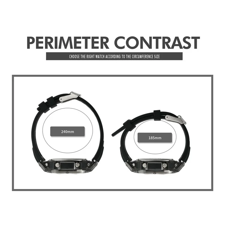 SKMEI 2411 Multifunction Electronic Watch Digital + Analog Display Transparent Case Luminous Wristwatch - Orange