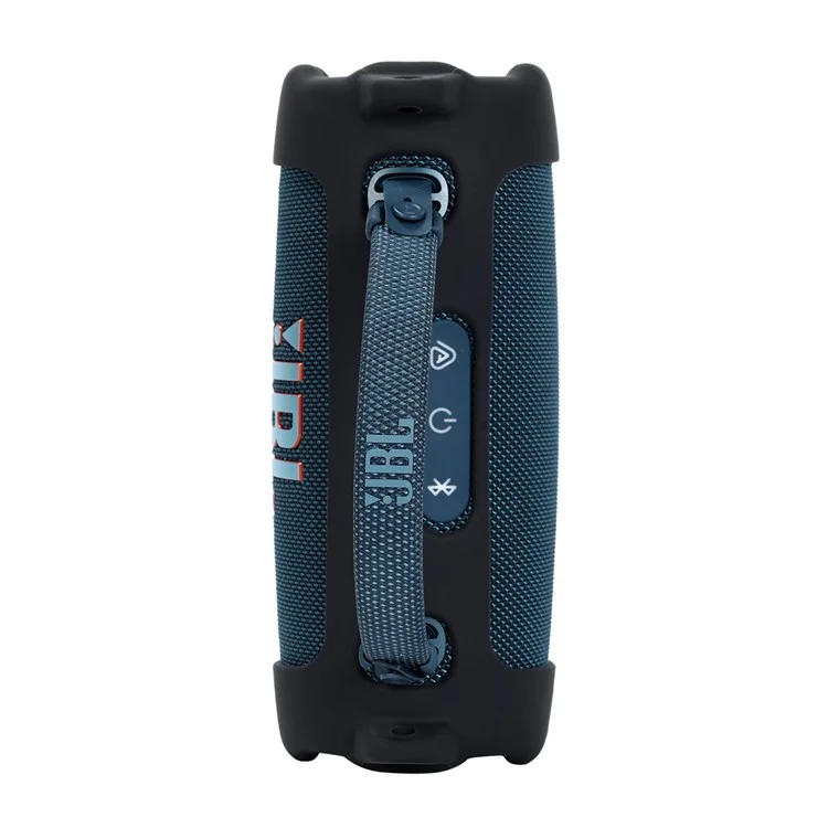 For JBL Charge 6 Soft Silicone Case Wireless Speaker Protective Cover with Shoulder Strap / Carabiner - Red