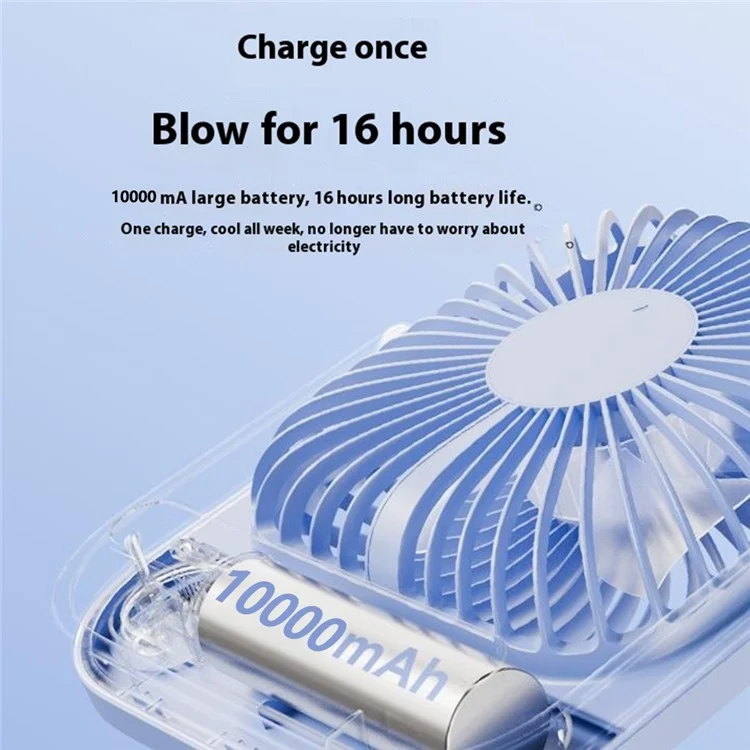 YOOBAO Y-F01P Portable Mini Fan 10000mAh Battery Powered 3 Speed Cooling Fan for Home / Travel Use - Blue