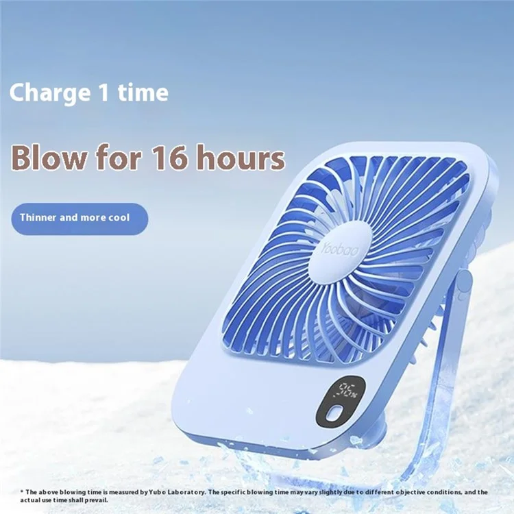 YOOBAO Y-F01P Portable Mini Fan 10000mAh Battery Powered 3 Speed Cooling Fan for Home / Travel Use - Blue