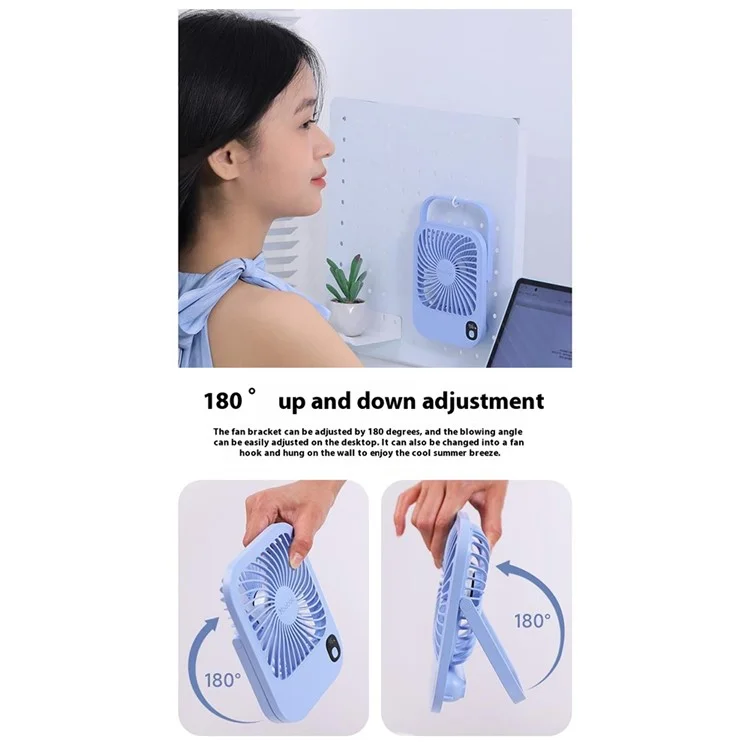 YOOBAO Y-F01P Portable Mini Fan 10000mAh Battery Powered 3 Speed Cooling Fan for Home / Travel Use - Blue
