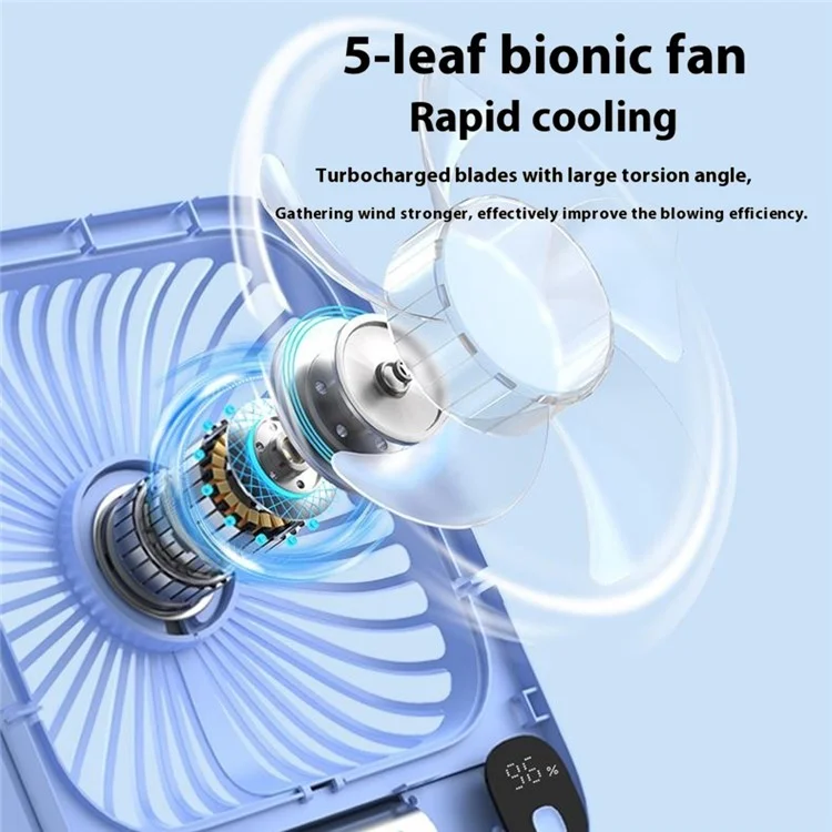 YOOBAO Y-F01P Portable Mini Fan 10000mAh Battery Powered 3 Speed Cooling Fan for Home / Travel Use - Blue