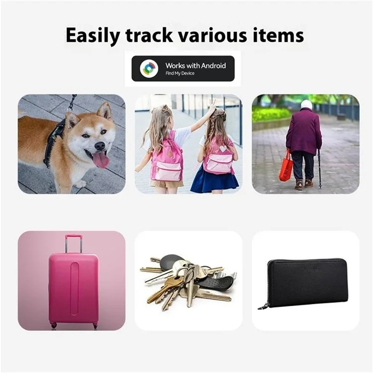 F8 Global Positioning Bluetooth-kompatibler Tracker Schlüsselfinder für Haustiere / Geldbörse / Fahrrad Verlustschutz-Locator - Schwarz