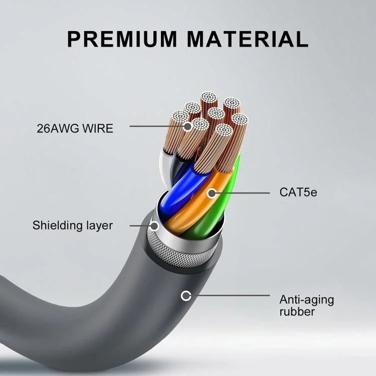 ONTEN SL201 Сетевой кабель 30 м CAT.5e 26AWG Ethernet-кабель с высокой скоростью 1200 Мбит/с для Starlink Gen2 / V2