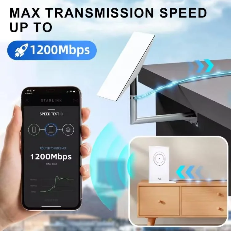ONTEN SL201 Сетевой кабель 30 м CAT.5e 26AWG Ethernet-кабель с высокой скоростью 1200 Мбит/с для Starlink Gen2 / V2