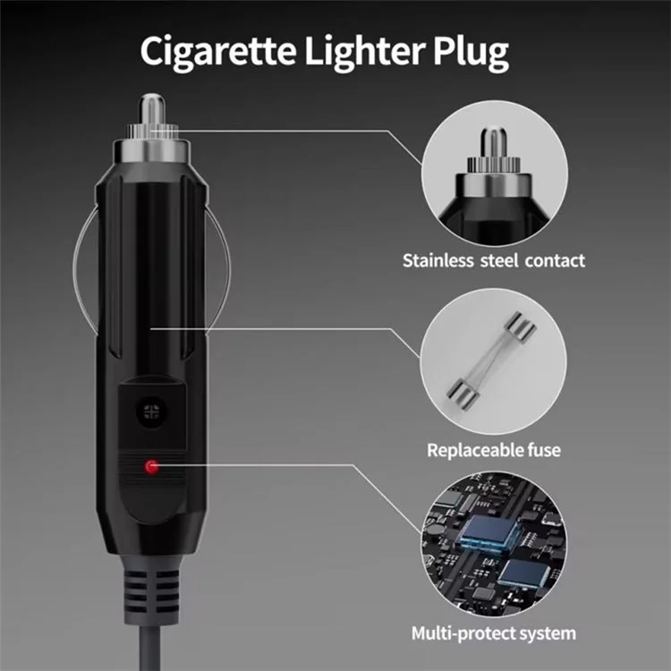 ONTEN SL202 Starlink Adaptador Mini para Carro, Cabo de Energia DC de 3m para Carregador de Cigarro