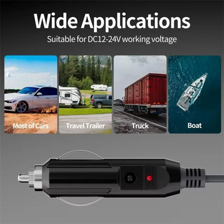ONTEN SL202 Starlink Adaptador Mini para Carro, Cabo de Energia DC de 3m para Carregador de Cigarro