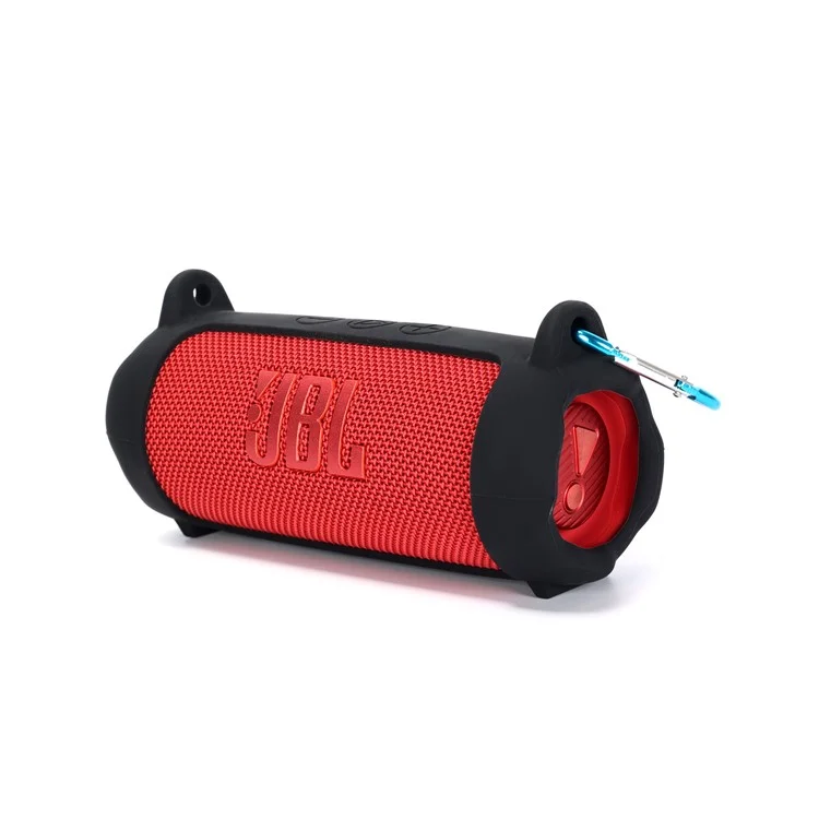 Capa de Silicone para Alto-falante JBL Flip 7 com Alça de Ombro / Mosquetão - Preto