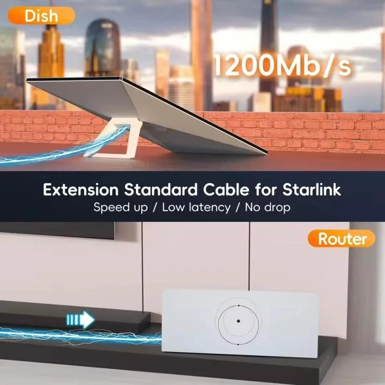 ONTEN SL301 Starlink Gen 3 Cable 2m 1000Mbps High-Speed Satellite Internet Extension Cable for Starlink V3