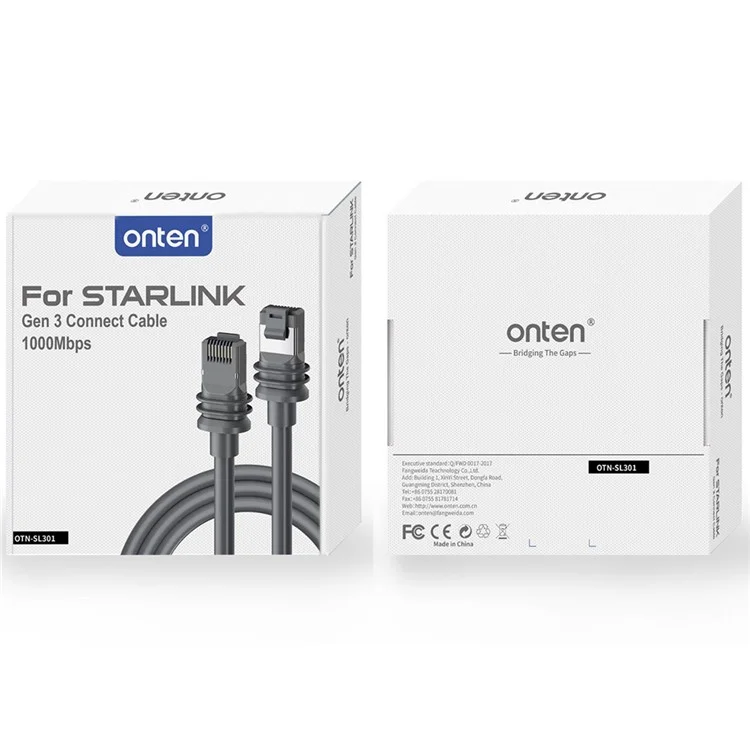 ONTEN SL301 Starlink Gen 3 Cable 10m 1000Mbps High-Speed Satellite Internet Extension Cable for Starlink V3