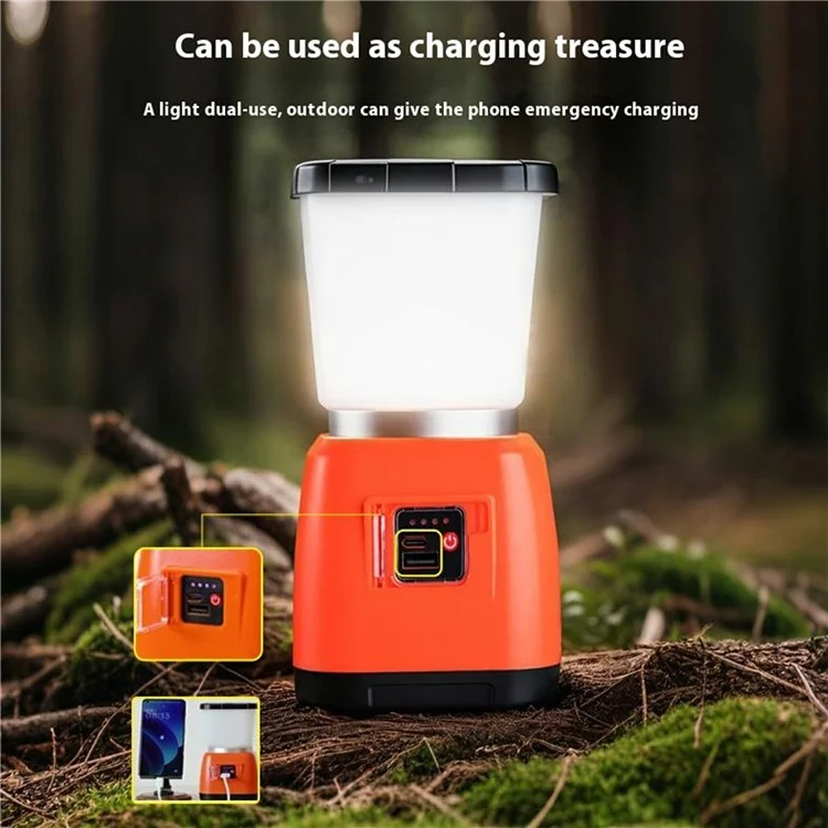 RD269 Multifunction Hand Crank Camping Lantern 3W LED Flashlight Emergency Phone Charger - Orange