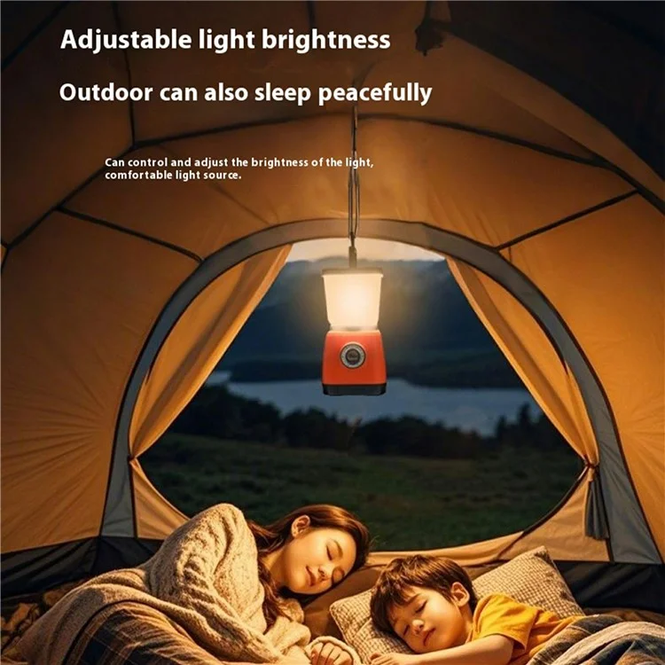 RD269 Multifunction Hand Crank Camping Lantern 3W LED Flashlight Emergency Phone Charger - Orange