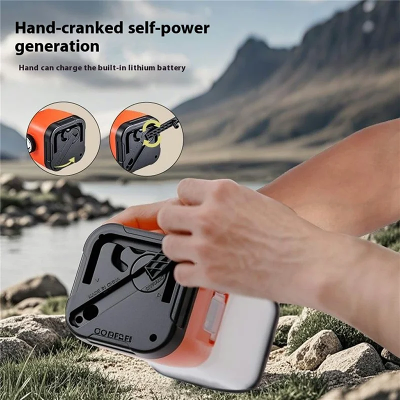 RD269 Multifunction Hand Crank Camping Lantern 3W LED Flashlight Emergency Phone Charger - White