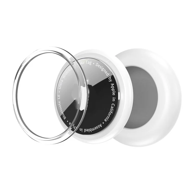CS25 For AirTag Protective Case Clip Pin Waterproof Child Locator Anti-Lost Silicone Tracker Cover - White