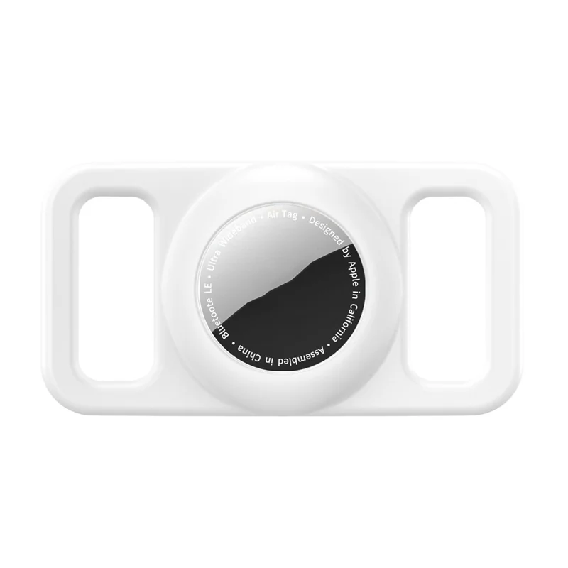 CPS10 For AirTag Protective Case Pet Cat Dog Collar Tracker Holder Silicone Cover - White