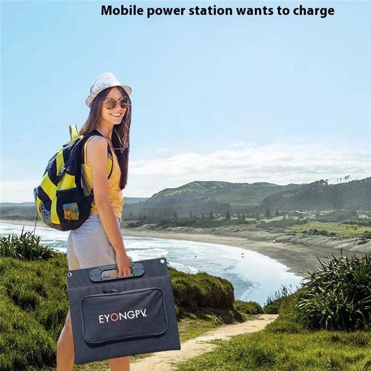 EYONGPV EYF60-20SP3 Cargador Solar para Smartphones de 60W con Carga Súper Rápida Plegable para Exteriores - Negro