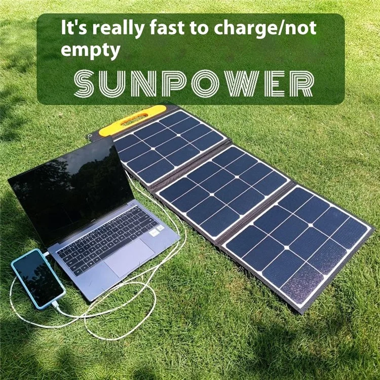 EYONGPV EYF40-20SP3 Cargador Solar de Panel para Smartphones de 40W con Carga Súper Rápida Plegable para Exteriores - Negro